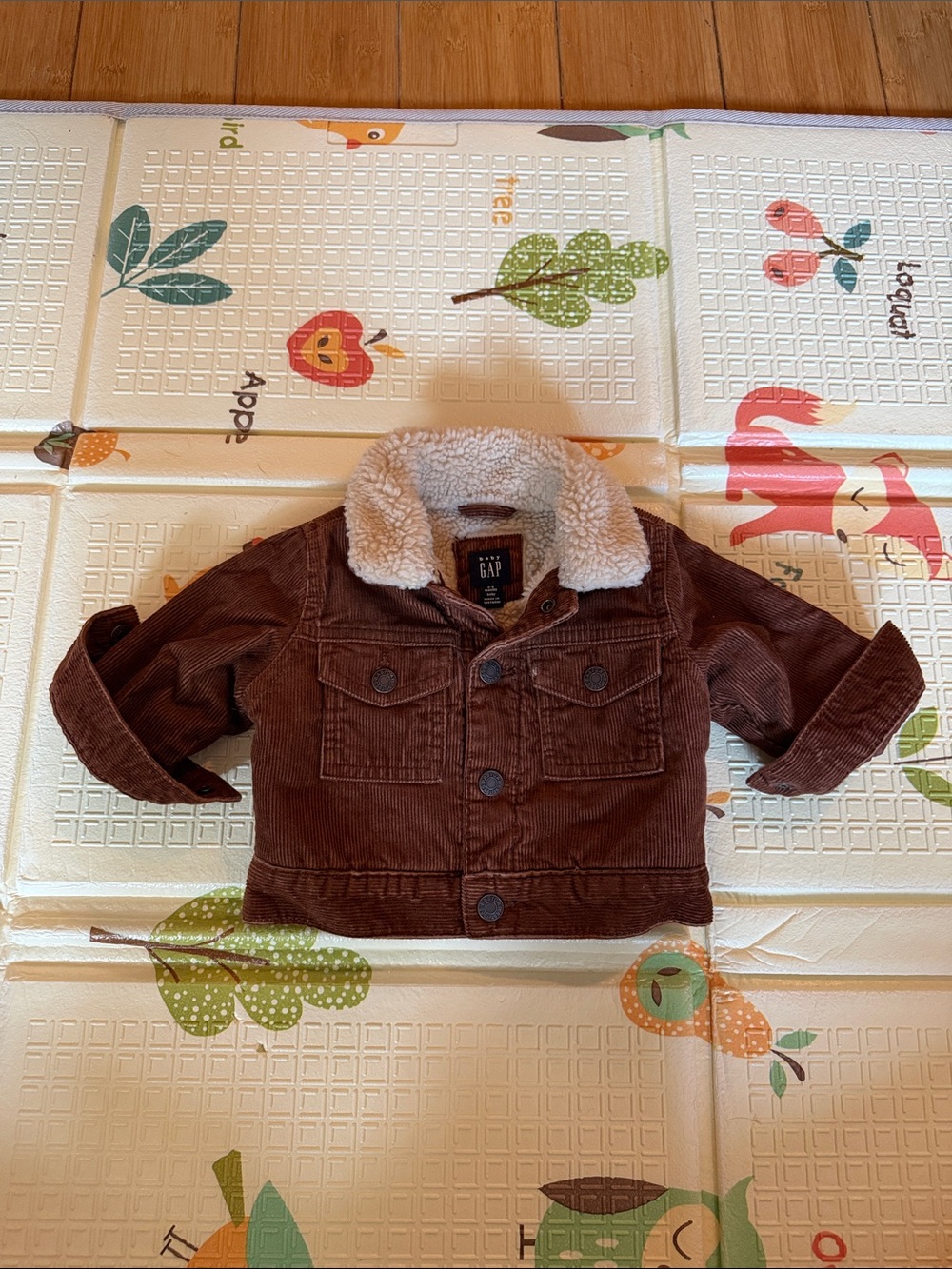 GAP Brown Corduroy Jacket with Cream Sherpa Collar